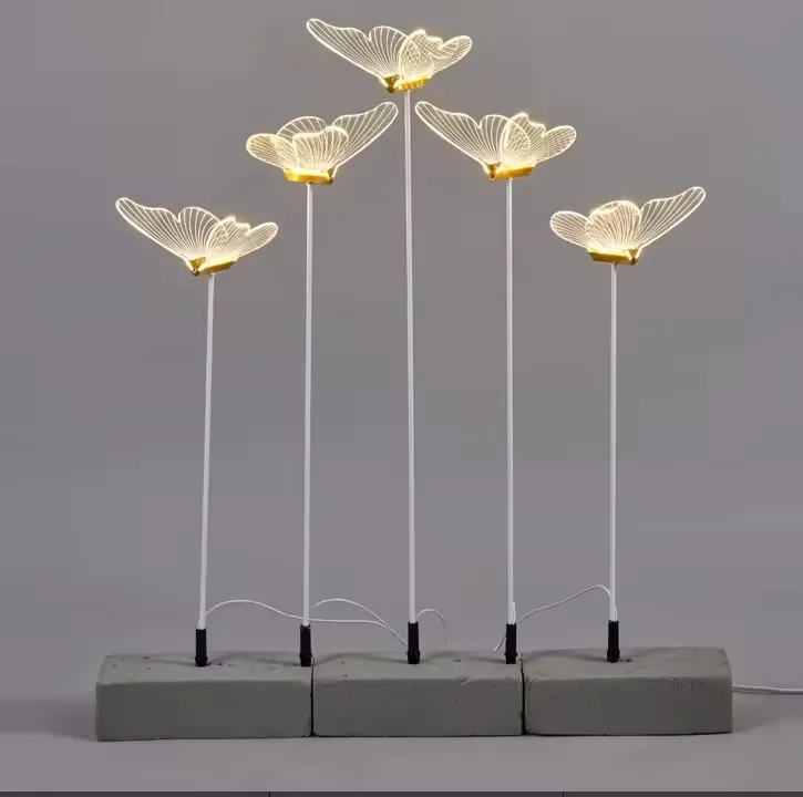 Wedding props Acrylic Butterflies Luminous Led Walkway Lights Road Lead Stage Lights For Wedding scene layout decoration