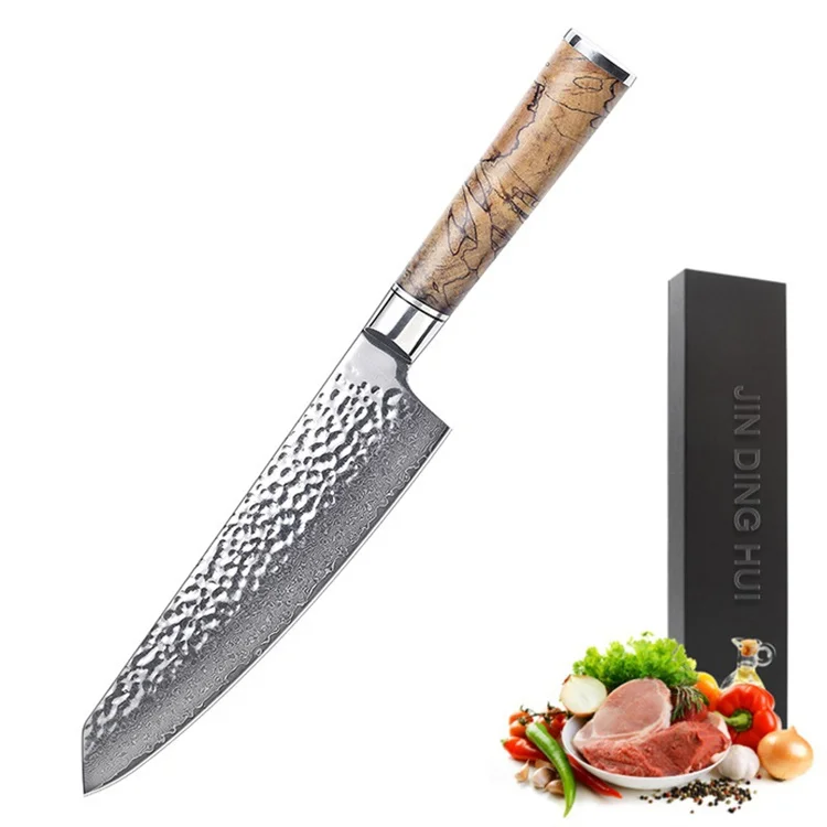 Amazon hot selling Damascus Steel Meat Cutter Japanese Chef Knife For Kitchen