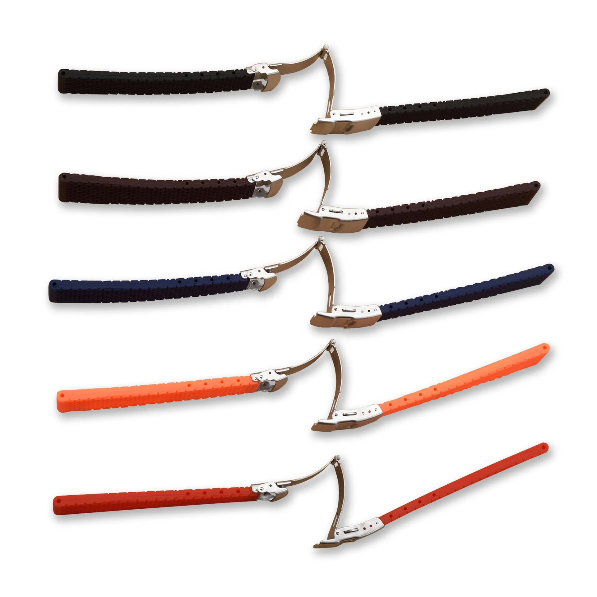 Soft quick release silicone rubber divers watch band deployment clasp watch wristband