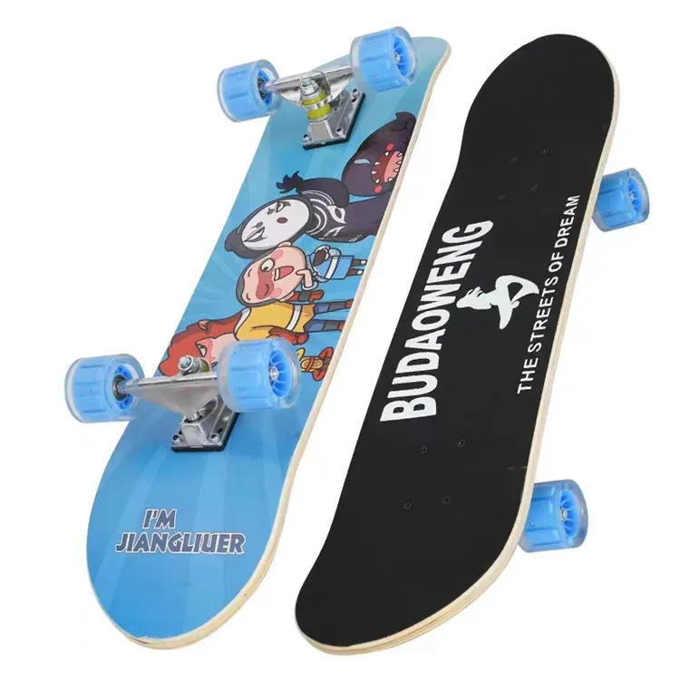 china manufacturer 7 layer maple wood children boys learning skating board kids complete skateboards for beginners