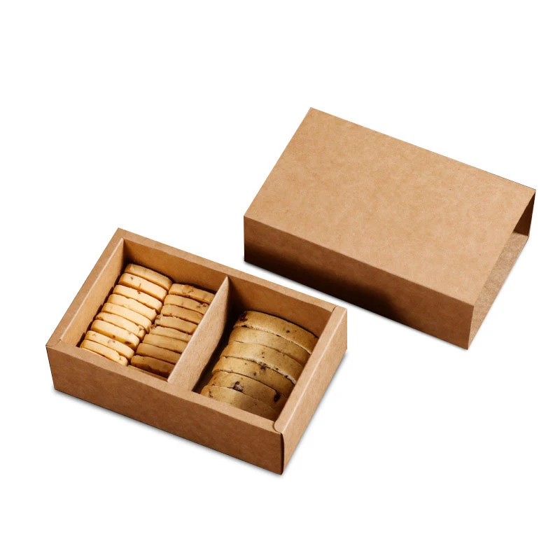 High Quality Eco Friendly Food Grade Brown Drawer Sliding Kraft Paper Cookies Gift Product Packaging Box