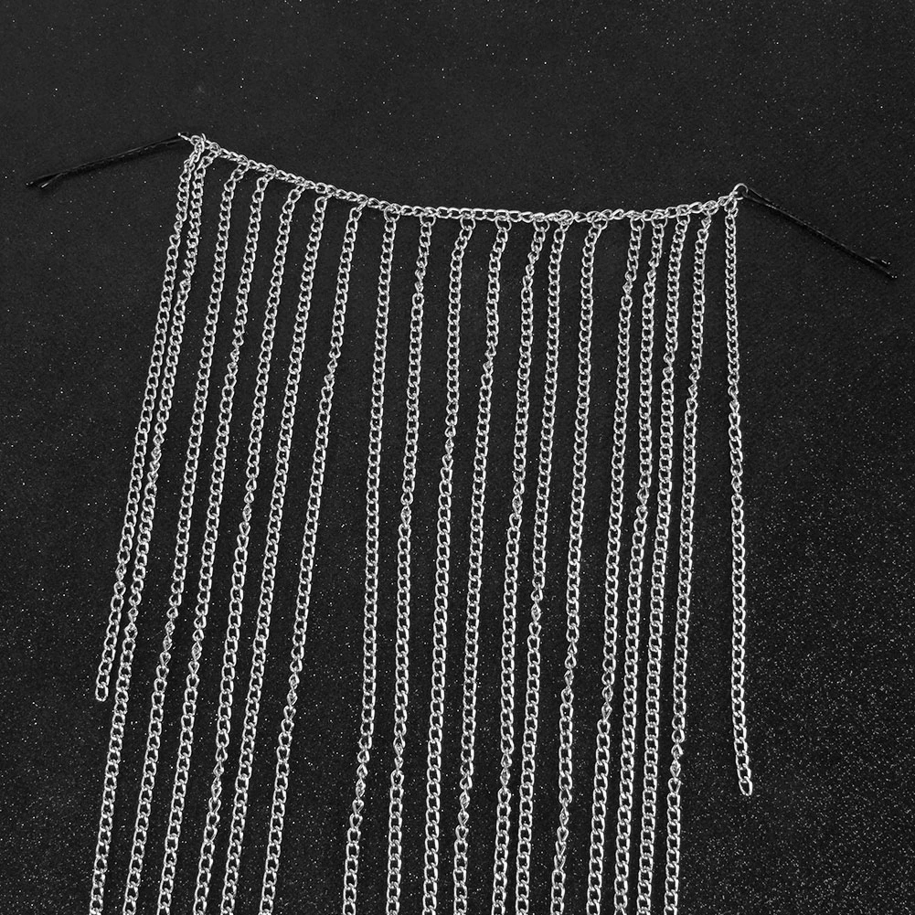 Wholesale Street fashion Women Styling Accessories Metal Golden Aluminum Chain Link Hair Clip With Tassel