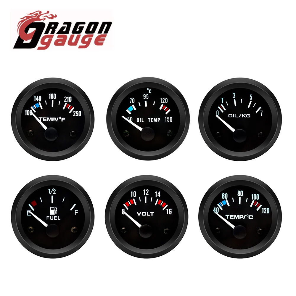 Dragon gauge 2 ' 52mm Car Motorcycle Pointer Fahrenheit Water Temperature Gauge Modified Meters Delivery With Sensor (2011BB-F)