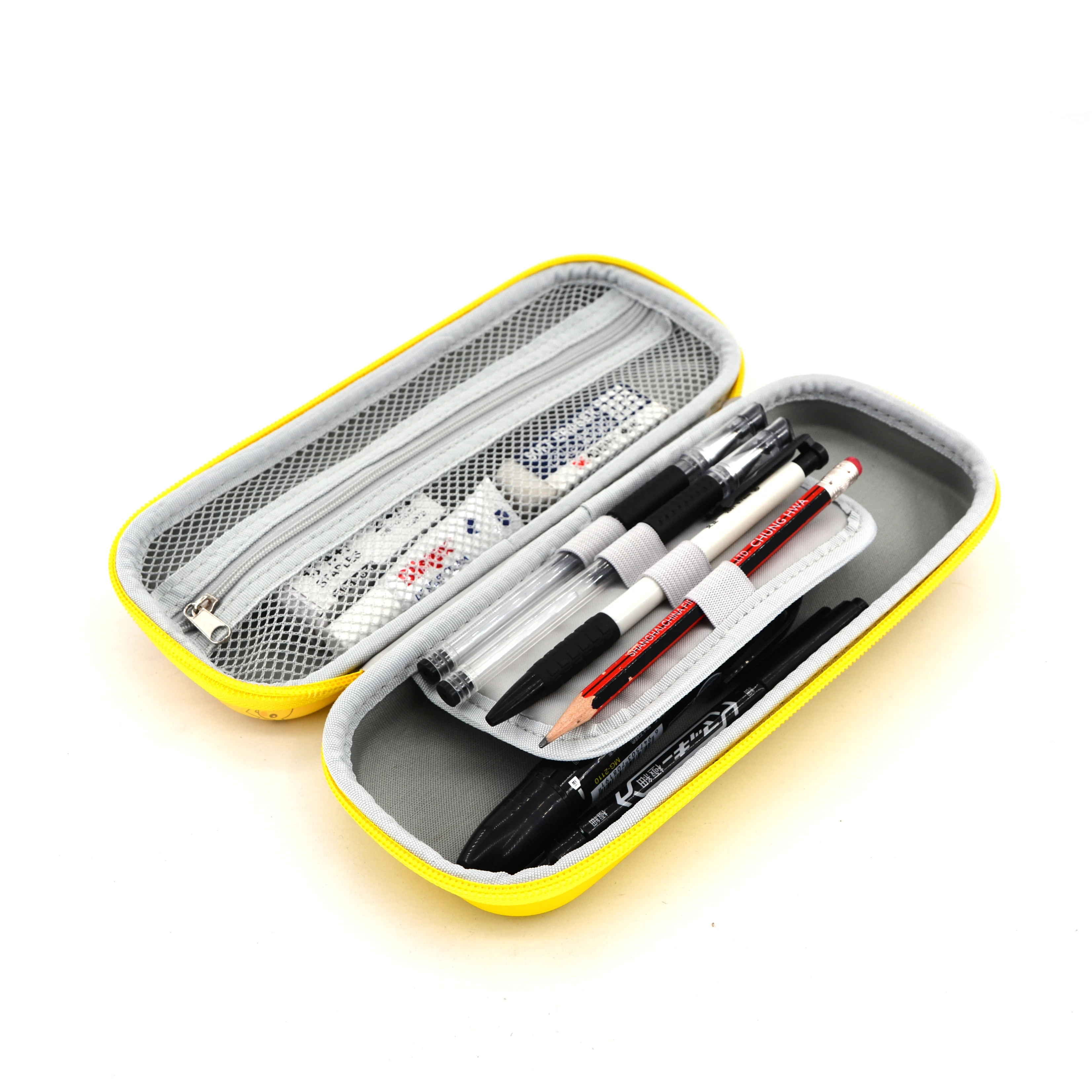 Cheap Wholesale Kids Cute Pencil Cases Yellow Pu Pencil Case For Children Anime Characters Pencil Case