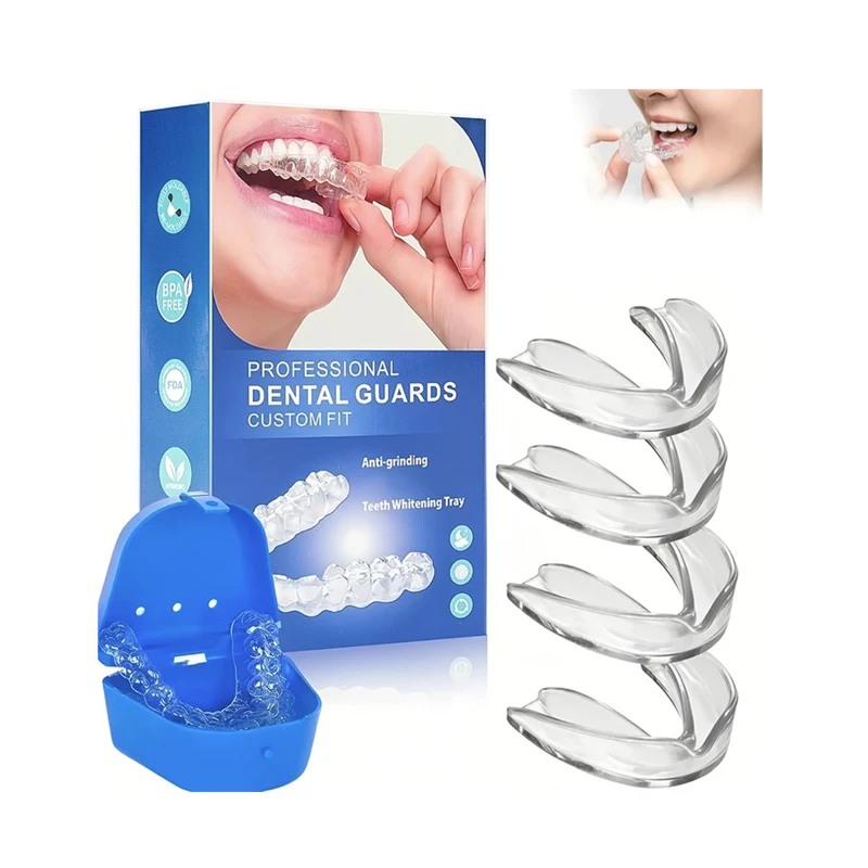 Mouth Guards for Clenching Teeth Moldable Dental Teeth Night Guard for Adult Kids Stop Teeth Grinding Bruxism Tray