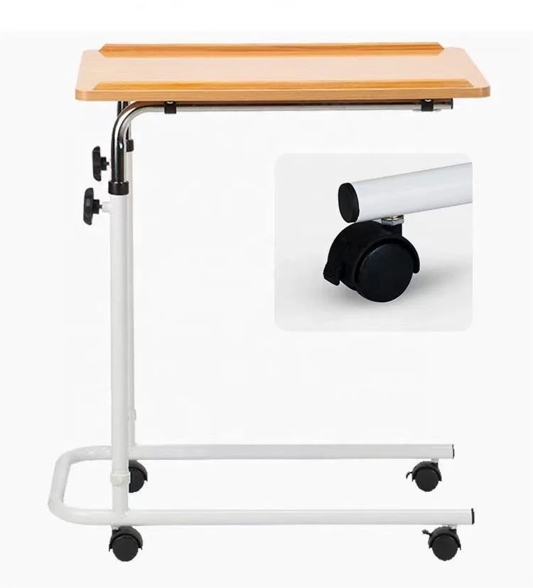 Bedside Table with Wheels, Medical Hospital Furniture, Over bed rolling table for Hospital and Home Use