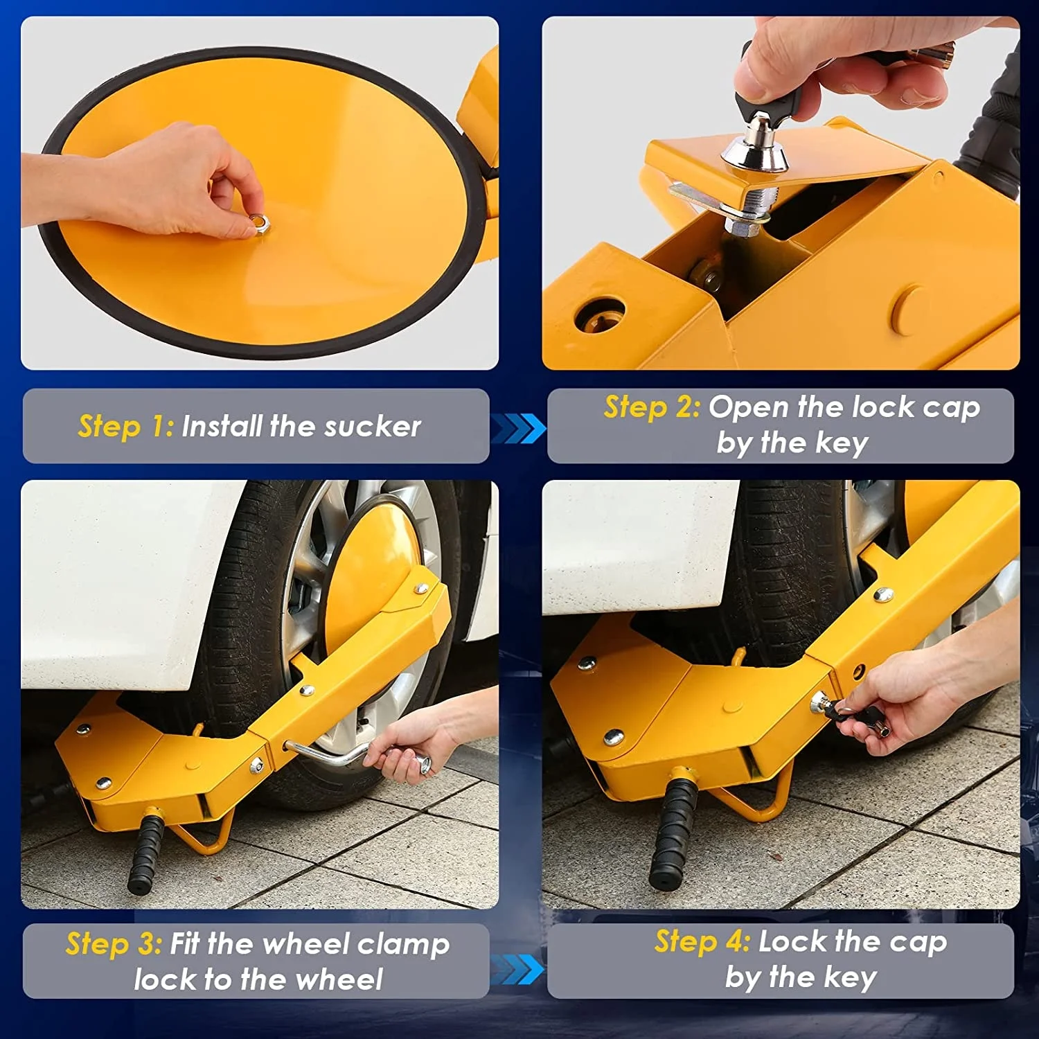 factory wholesale car anti thief steering tire tyre parking lock wheel clamp