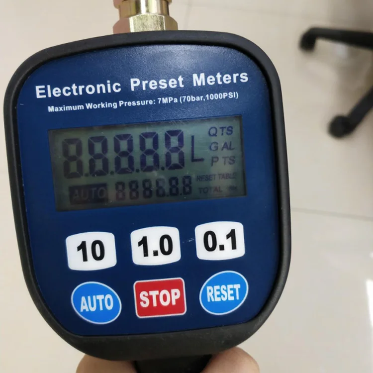 DMECL High Pressure Presetting Digital Filling Oil Meter Dispenser Gun
