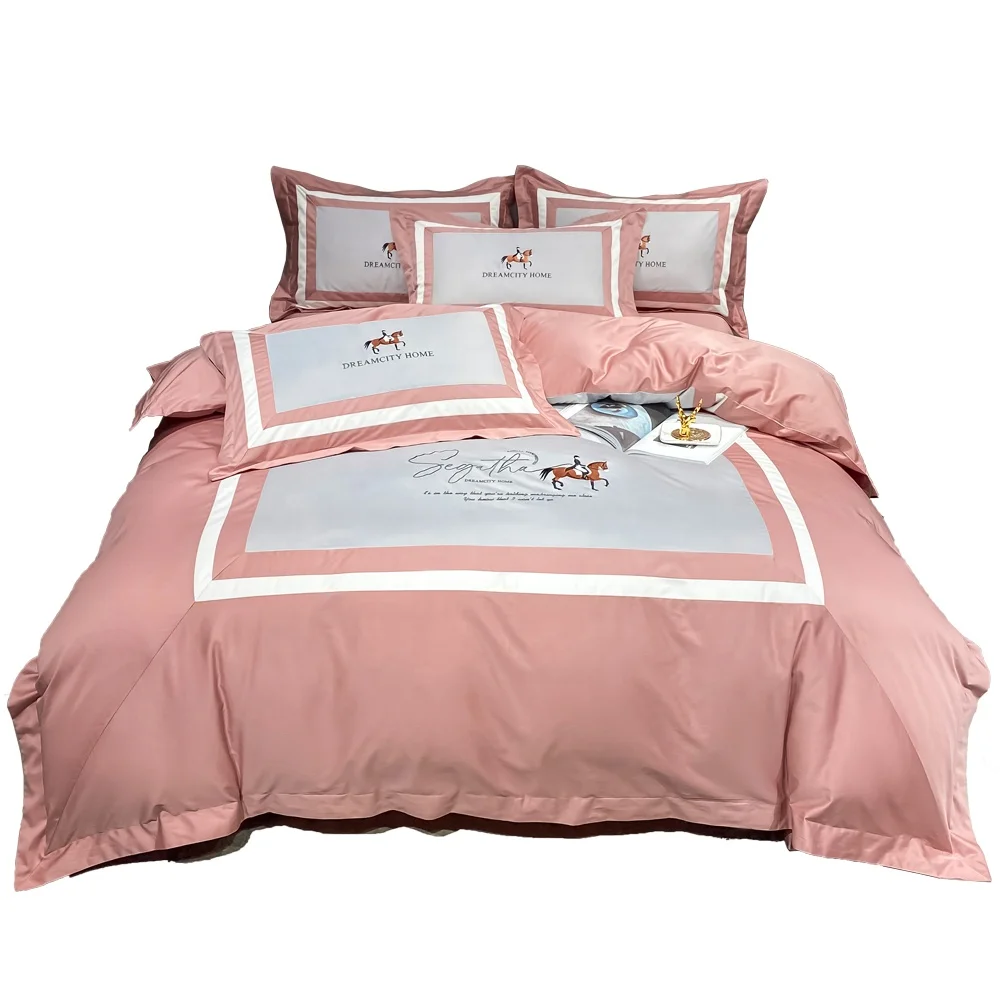 Factory Direct Bedding and Hospitals Bed Sheet Set Bedding Home Textile Hotel Dubai Bed Sheet Four sets for the bed