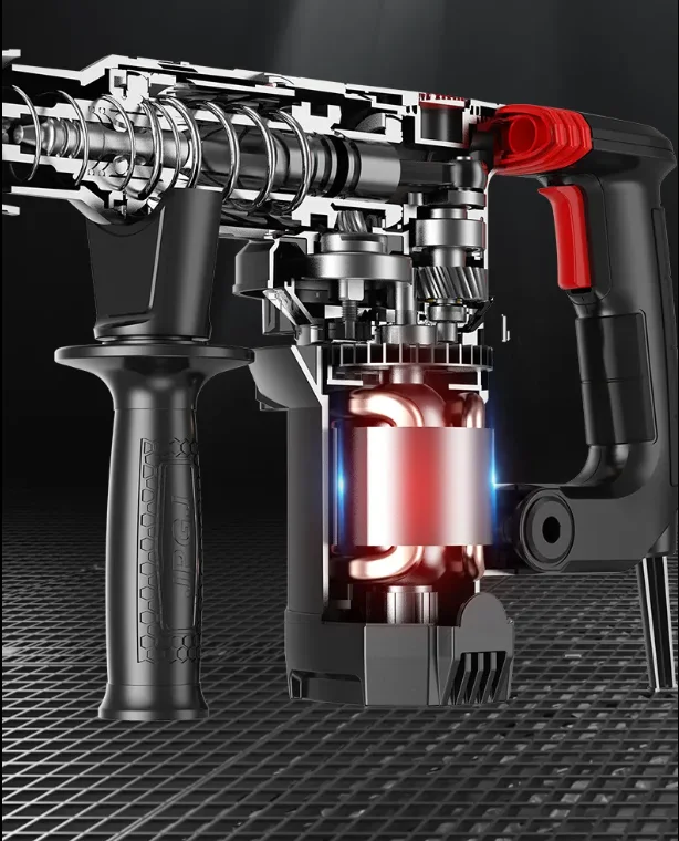 220V Industrial Brushless Cordless Rotary Hammer Concrete Drill  Powerful Electric Tool Impact Drill Hammer Drills