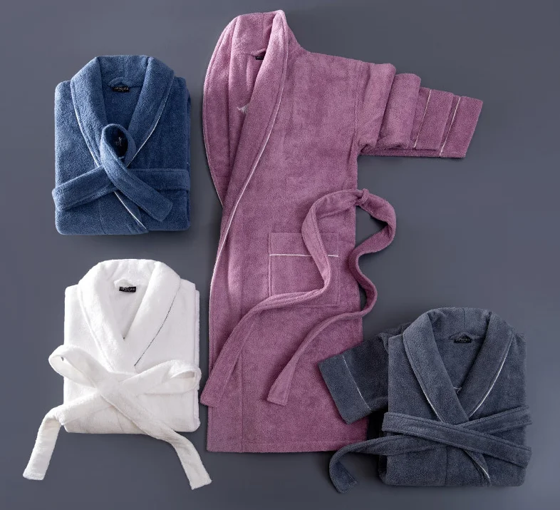Cheap wholesale 100% cotton grey terry couple bathrobe set