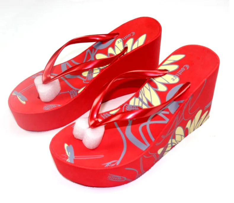 Cheap Custom Platform Wedge Flip Flops Women Wedge Sandals Flip Flops Slippers Wedges Thick Bottom Sandals