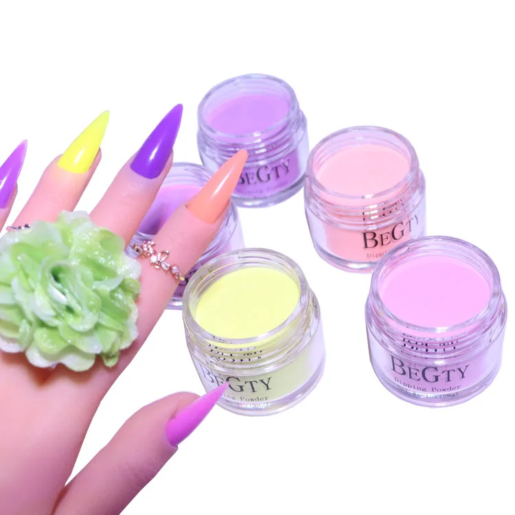 Nail art designs nail acrylic powder and glitter dipping powder 3 in 1 with liquid for dipping