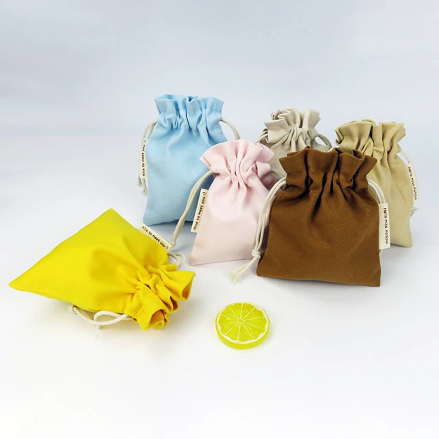 OEM/ODM Gift Packing Double String Bags Mini Canvas Small Drawstring Pouch