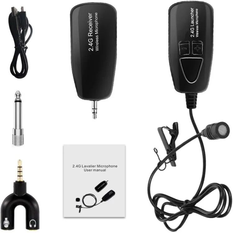High Quality Manufacturer 2.4G Wireless Lavalier Microphone Professional Lavaliver Collar Mic