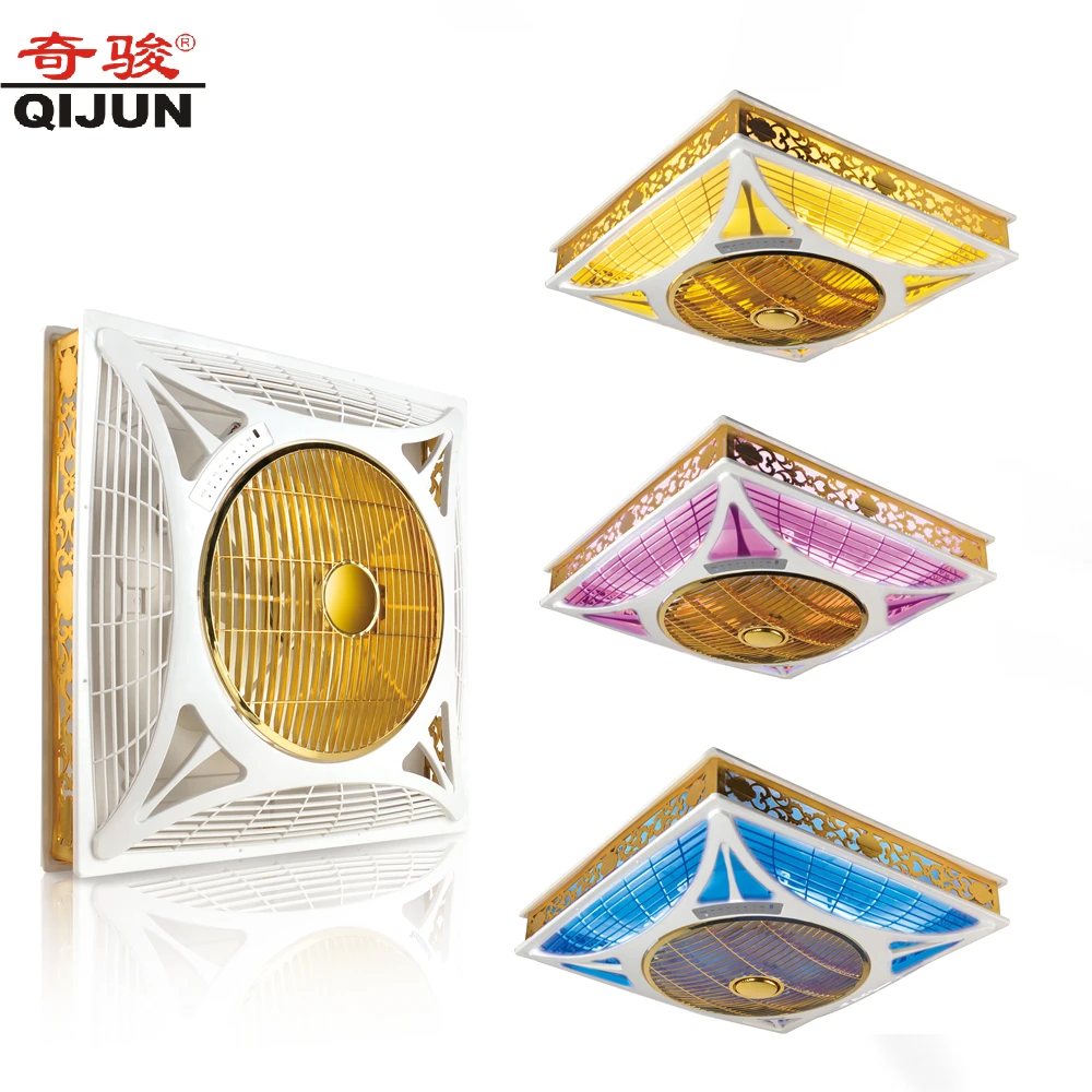 Good air delivery  14  16 inch  remote control copper ceiling box fan with led  lighting