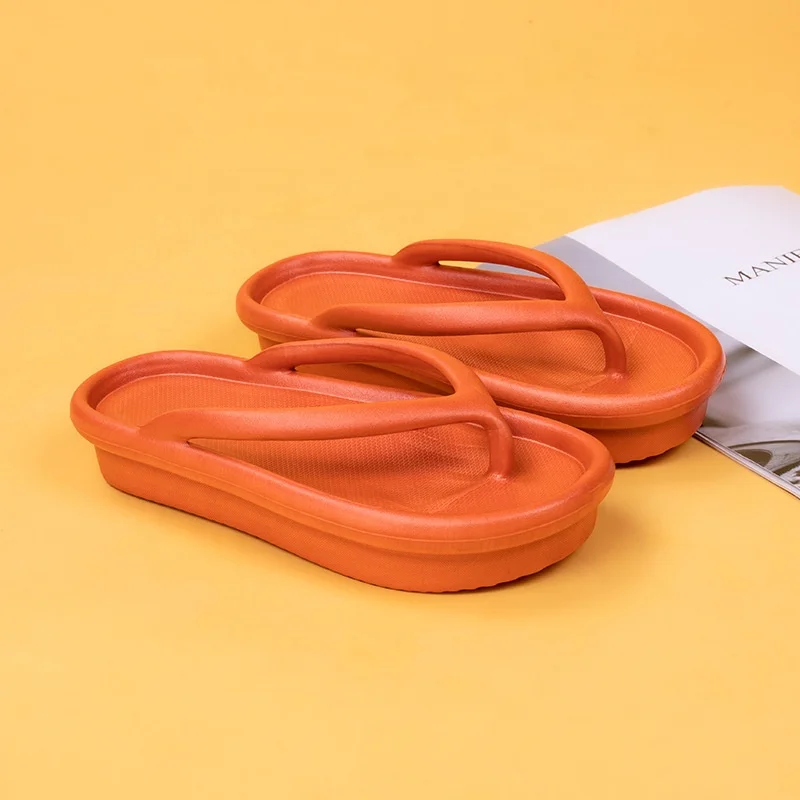 Cheap Wholesale Summer Outdoor Beach Slides Unisex Fashion EVA Thick Sole Flip-flop Slippers