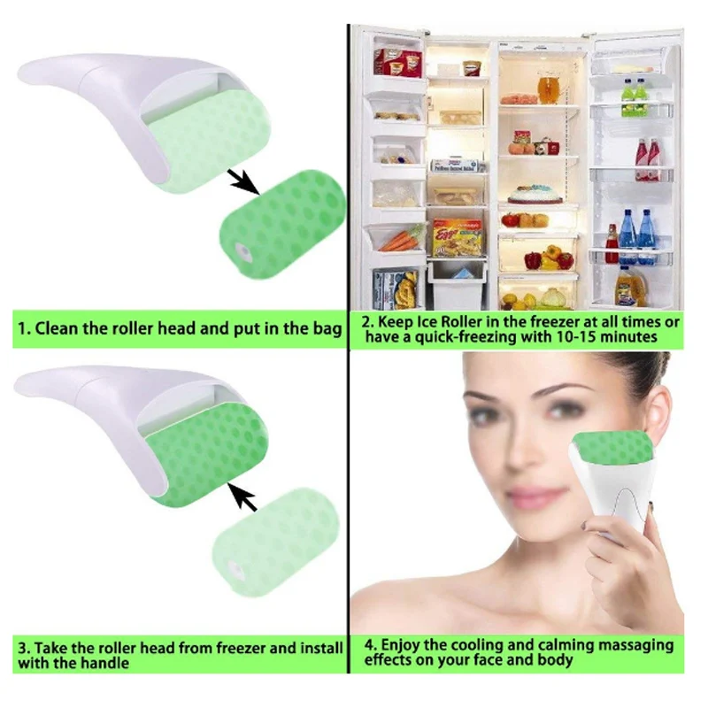 Ice Roller for Face & Eye Puffiness Relief Face Roller Face Massager to Tighten Pores and Reduce Wrinkles