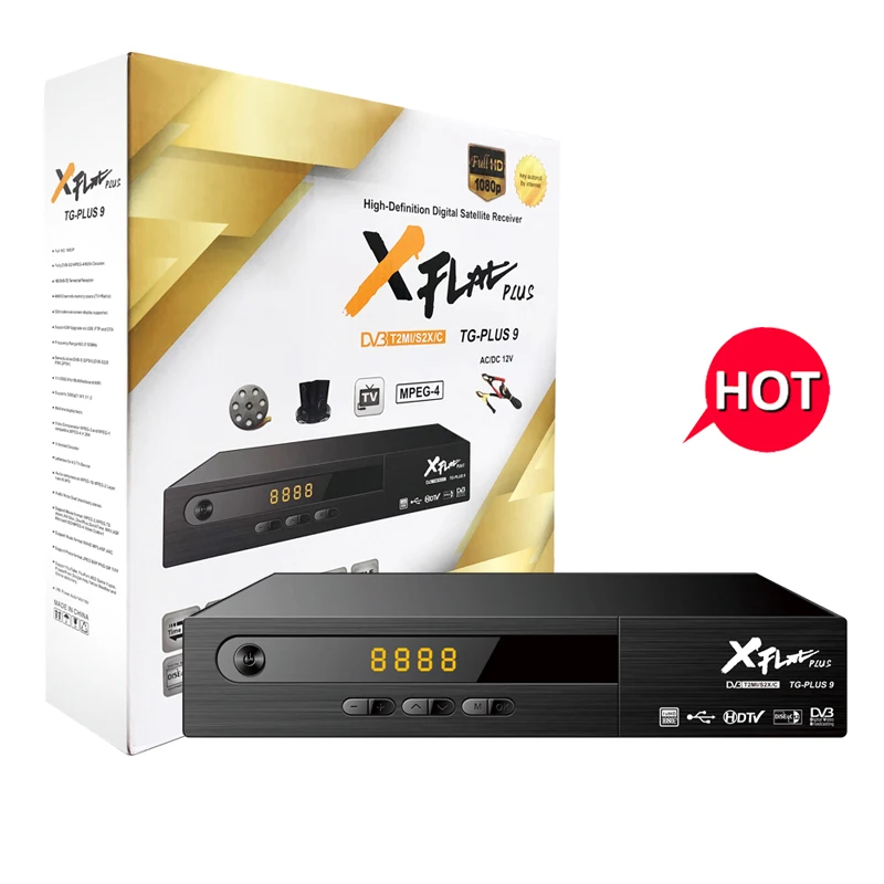 XFLAT PLUS TG-PLUS9 Customize 1080P FTA Digital Receiver H.264 TV Tuner Set Top Box