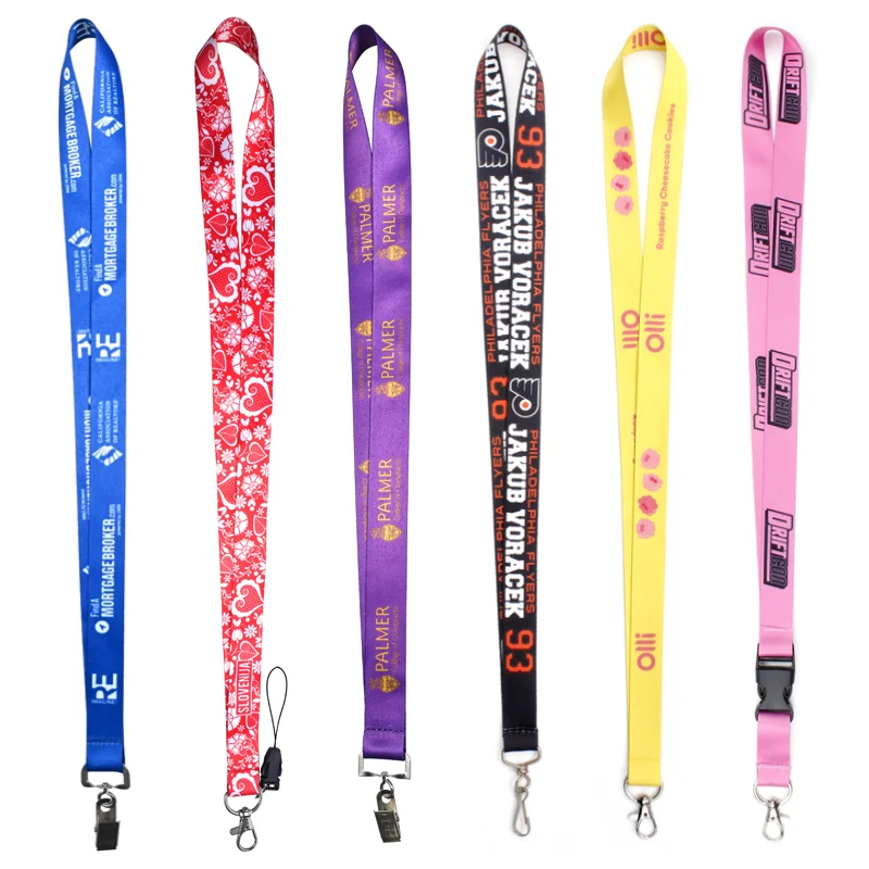 Factory Custom Lanyards Wholesale Sublimation Polyester Phone Strap Silk Logo Printing Neck Lanyard