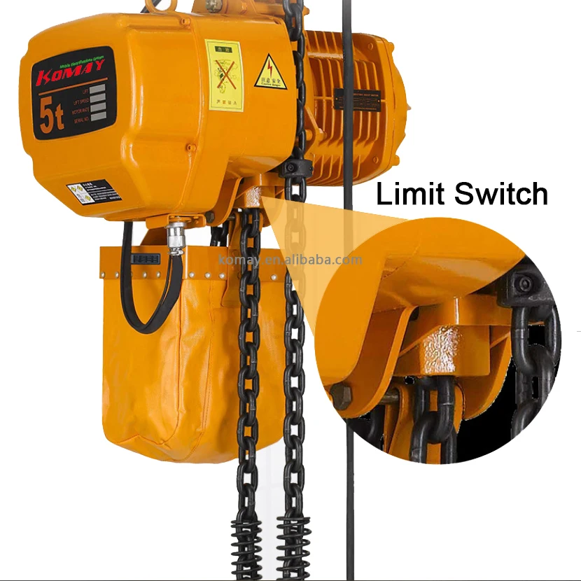 1 2 3 5 10 Ton 380V/220V 3 Phase Electric Chain Hoist with Trolley