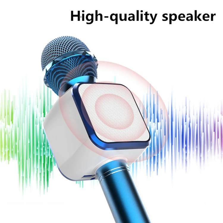 Wholesale Luxury Custom Wireless Karaoke Professional Microphone Speaker Consender Handheld Studio Microphone for Smartphone
