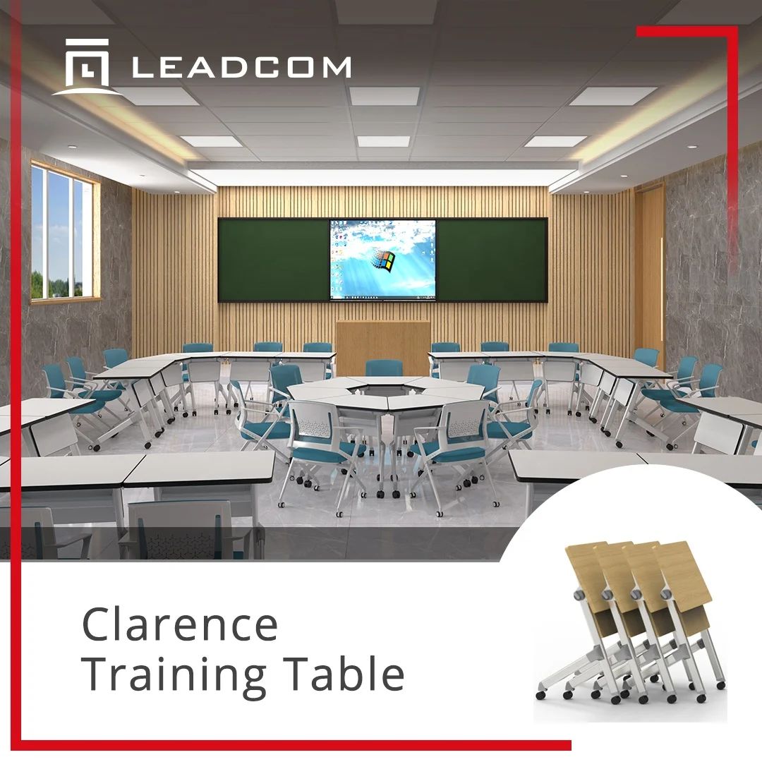LEADCOM LS-424AS Office Furniture nestable foldable Training Table Meeting Room Table classroom chairs and desk with Table Frame