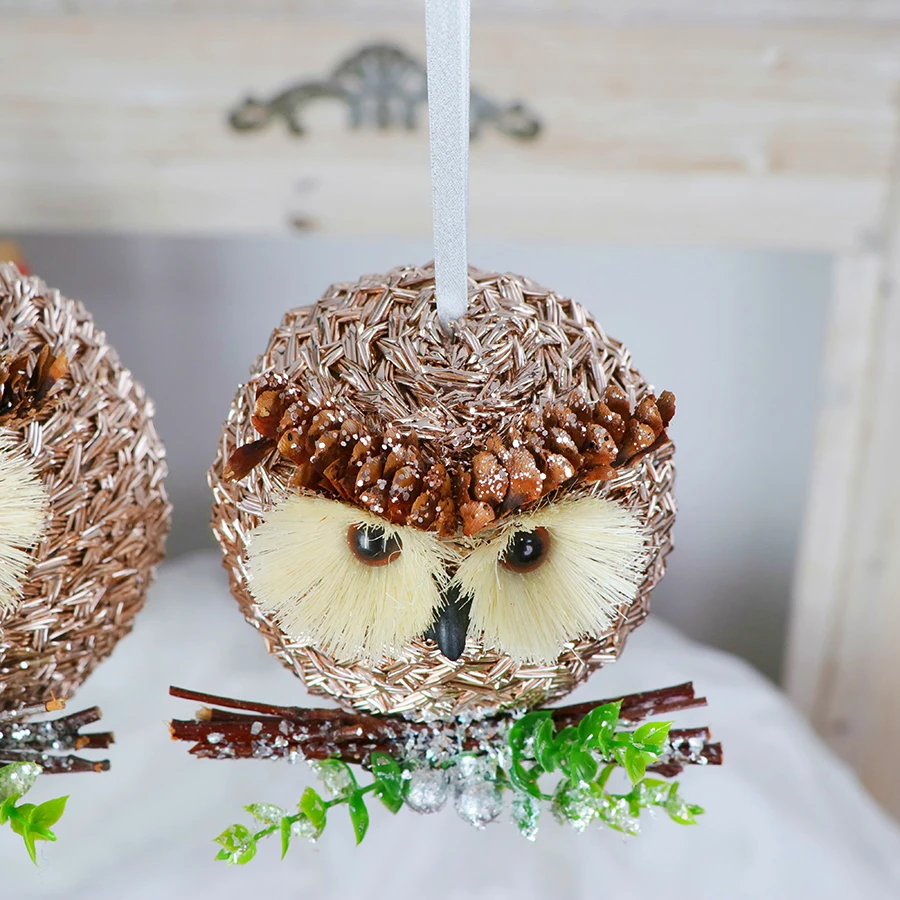 Hot selling products produced by the factory superior products PET Christmas Pendant Cute Owl Pendant New Material Craftsmanship