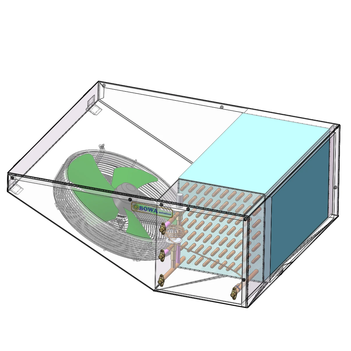 1 to 2HP air Cooler with 10.5sqm Heat Transfer Area Is Designed for Commerce Refrigeration Equipment Such As Experiment Cabinets
