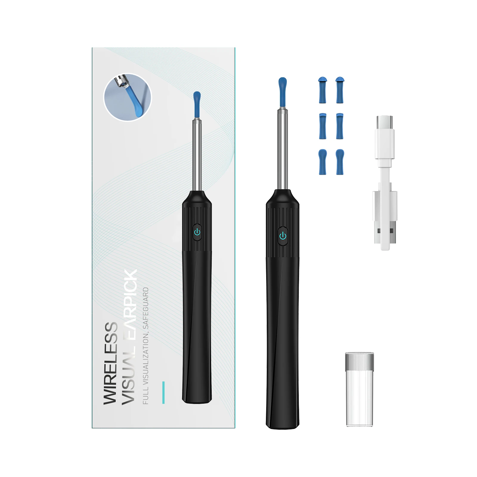 Endoscope Ear Spoon Mini Camera Pen Wireless WiFi Smart Visual Earpick 1296P Handheld Ear Stick For IOS Android Smartphone APP