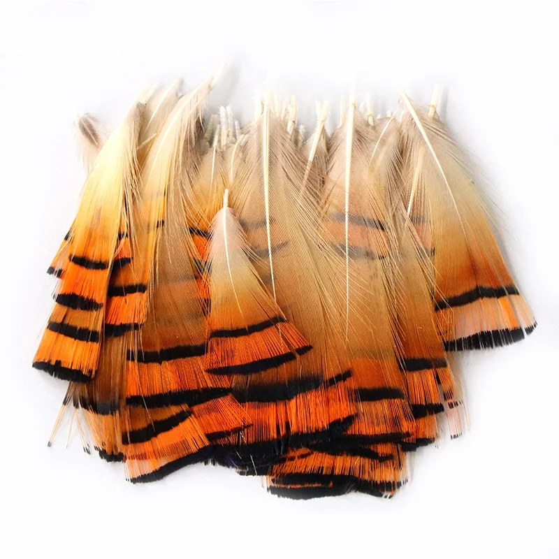 1.6-3.2 Inch(4-8 cm)Wholesale High Quality Natural Color Golden Pheasant Head Feather orange small feathers
