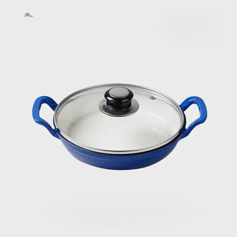 Hot Sale Enameled Cast Iron Round Pan / Roaster Pan Set Non Stick Cookware Set