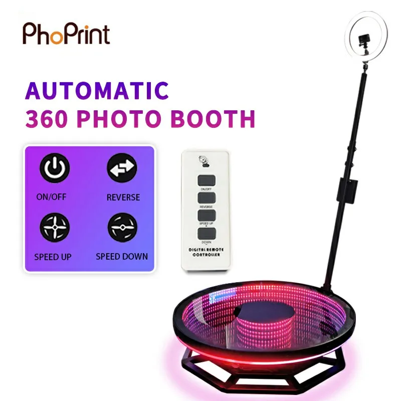 Professional Automatic Spin Round 360 Degree Party Video Camera Photo Booth Set