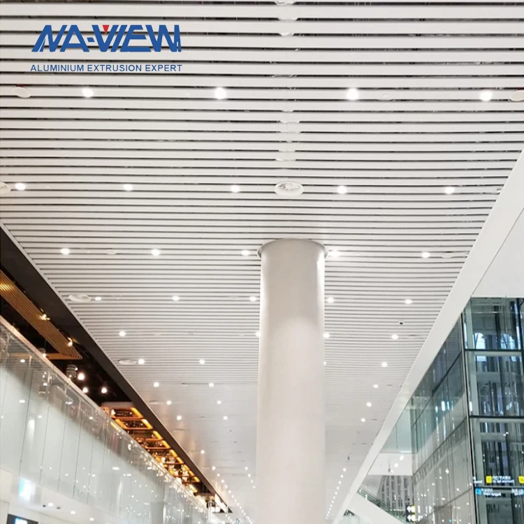 Powder Coated Soundproof Aluminium Strip False Ceiling Integrated Ceilings for Commercial Buildings like Offices and Malls