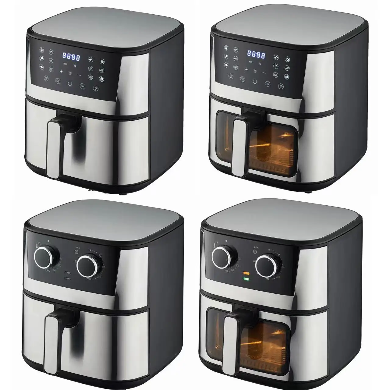 7l 8L Non-Stick Surface, Adjustable Thermostat Control, Overheat Protection, With Light Indicator, LCD Display digital air fryer