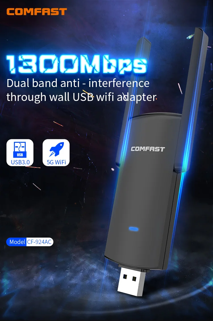 CF-924AC 1300 Мбит/с usb 3 0 Wi-Fi адаптер 802.11n ac двухдиапазонный
