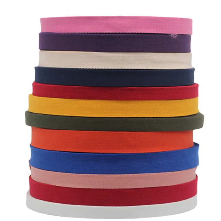 HT customized solid color polyester cotton tape 2.5cm-3.8cm twill cotton tape for luggage and shoulder straps