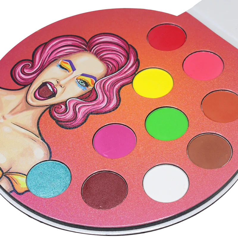  Diy high pigmented custom 10 цветов круглая форма тени для век Палитра с