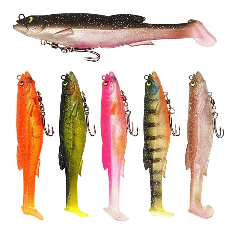 WeiHe 12.5cm 21g 6Colors Artificial Lifelike Fish Shape Soft Fishing Lure With Treble Hook For Saltwater And Freshwater