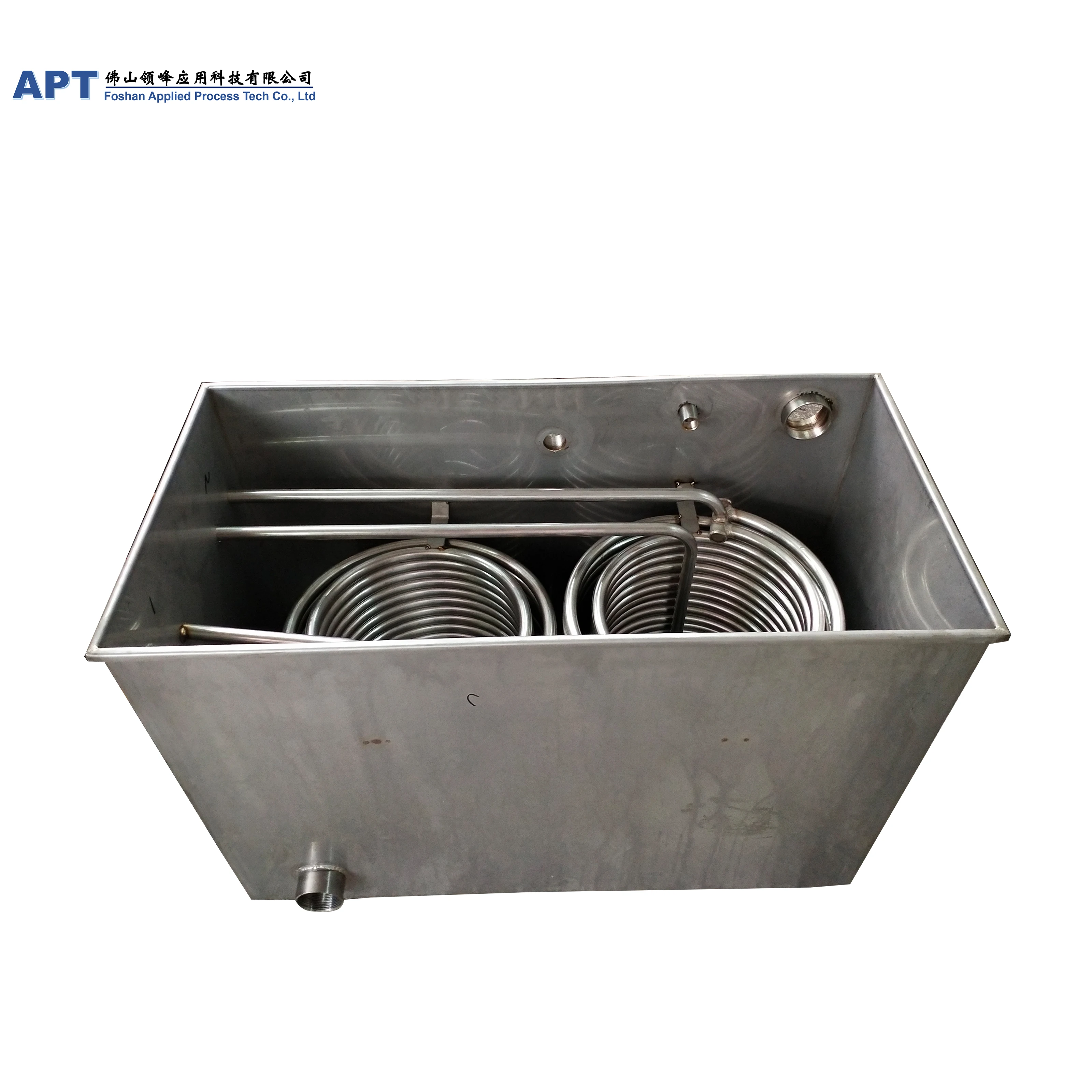 
APT 17.5KW food grade safety stainless steel coil beer heat exchanger with water tank 