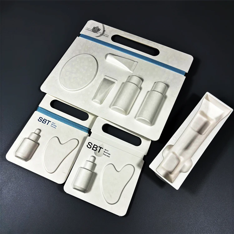 Customized Recycled Paper Pulp Molded Wet Press Box Insert For Cosmetics Packaging Paper Pulp Tray