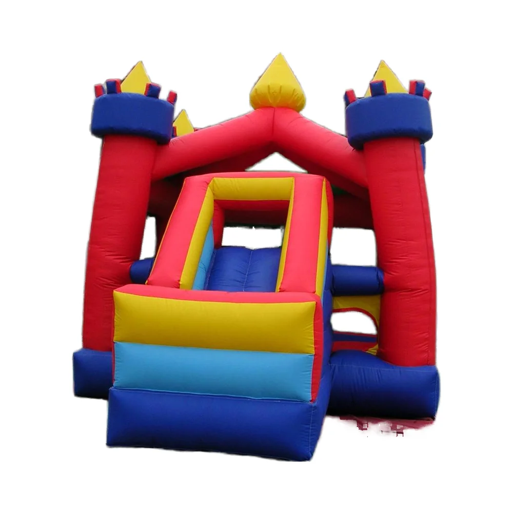Custom-made colorful pvc inflatable elastic hopscotch with safety slide for Ctrip Fort.