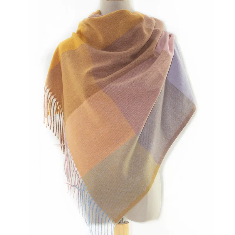 
Rulan classical design colorful grid cashmere feeling low price other scarves shawls hijab for women 