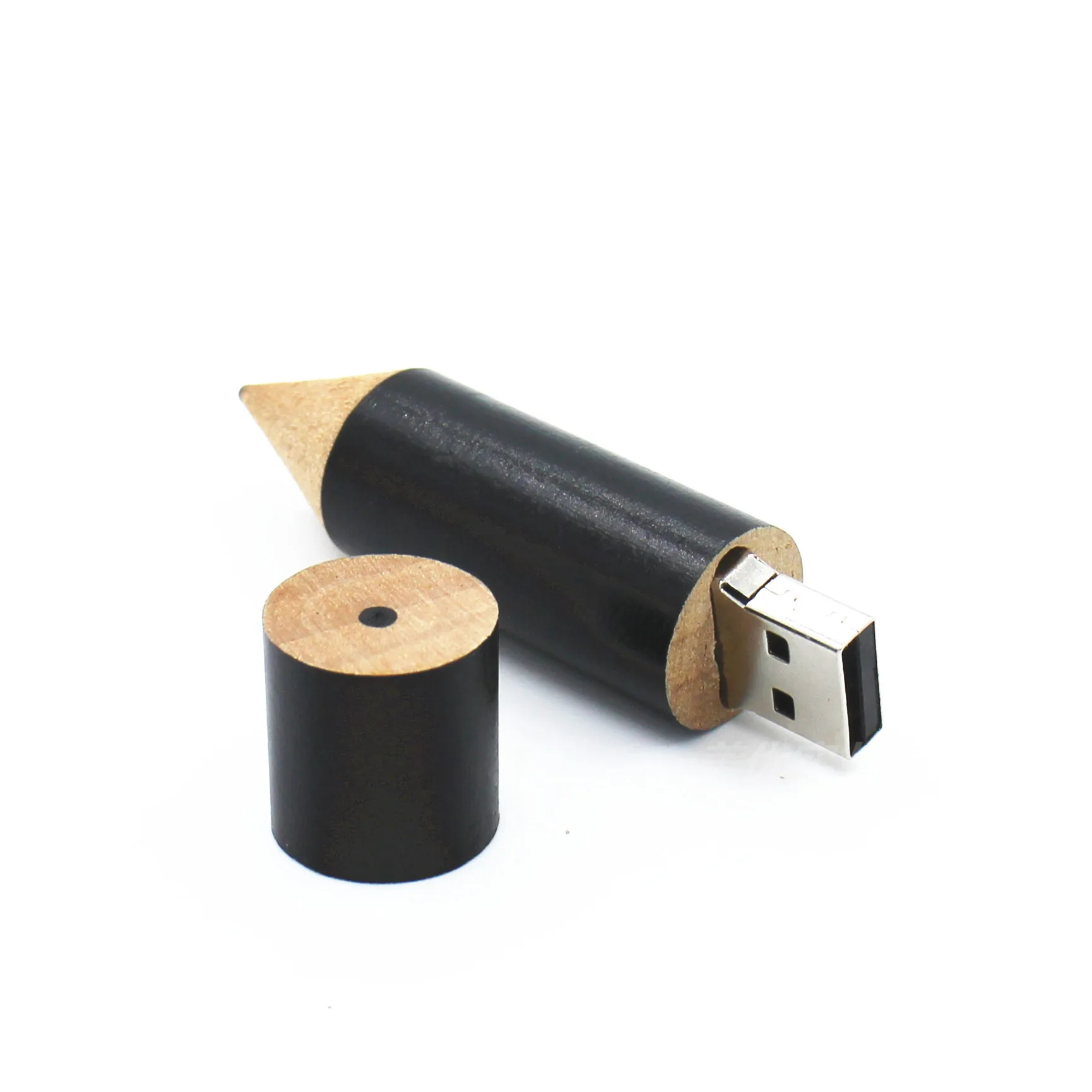 Best Premium Gift Pencil shape Wooden USB Flash Drive with Custom Logo Printing and Optional Capacity 8GB