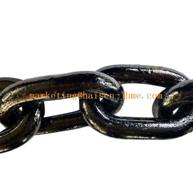 Black painted marine steel open link  anchor chain for ships and vessels