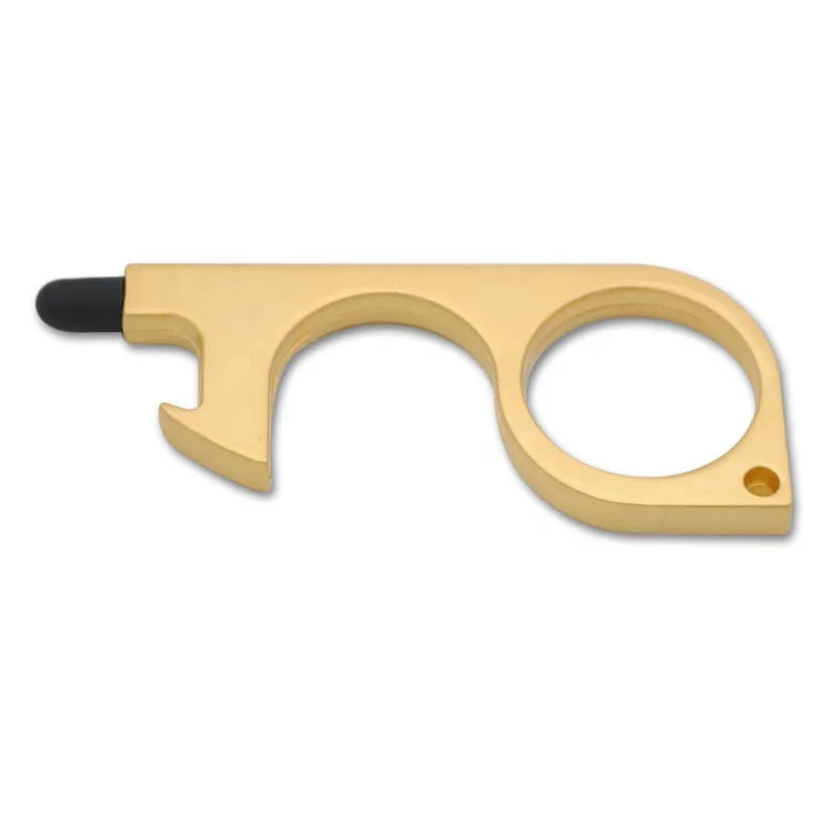 
No Touch Door Opener Tool & Button Self Defense Keychain Tool with Stylus Tips 