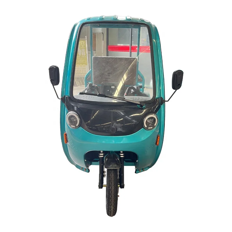 2024 New Design 3-Wheel Steel Electric Trike Closed Body Cargo Tricycle with Windshield Motorized 60V Electron Drive