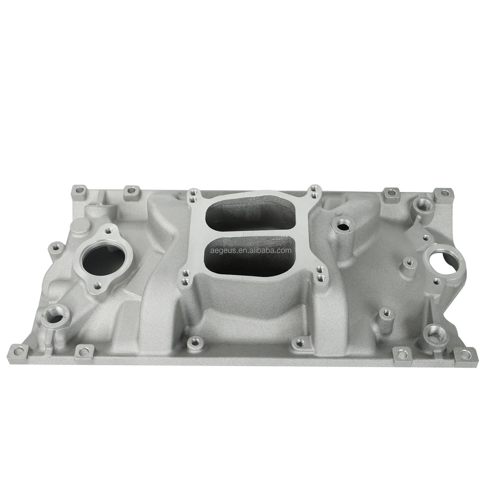Dual Plane Satin Aluminum Intake Manifold For SBC Chevy Vortec 350 Heads