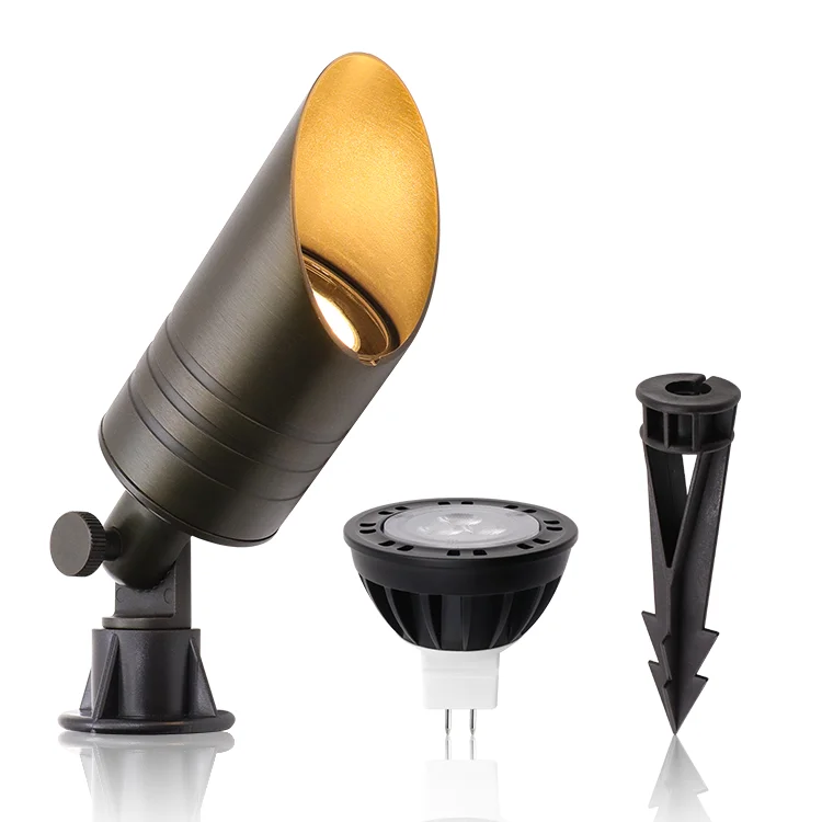 High Quality Solid Brass 12V Low Voltage Landscape Spot Lights Waterproof Yard Lawn Tree Garden Lighting Spike UP Light