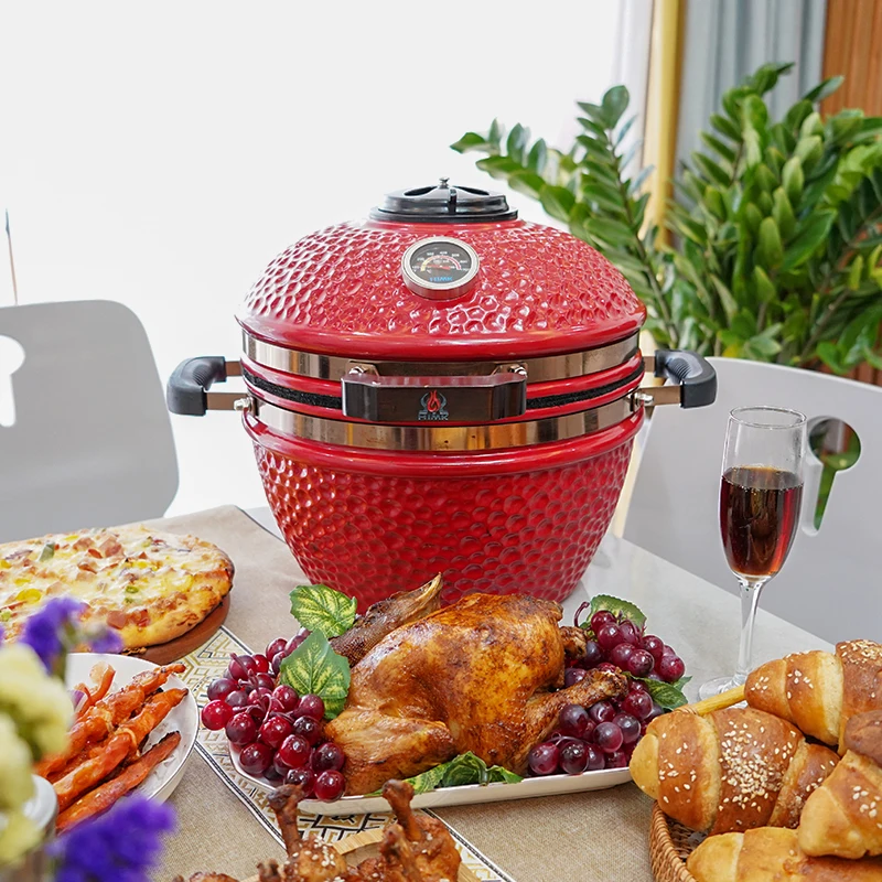 Factory Wholesale 13 inch Kamodo Bbq Grill Kamado Pizza Oven Smoker Green Egg Ceramic Barbecue Kamado Grill